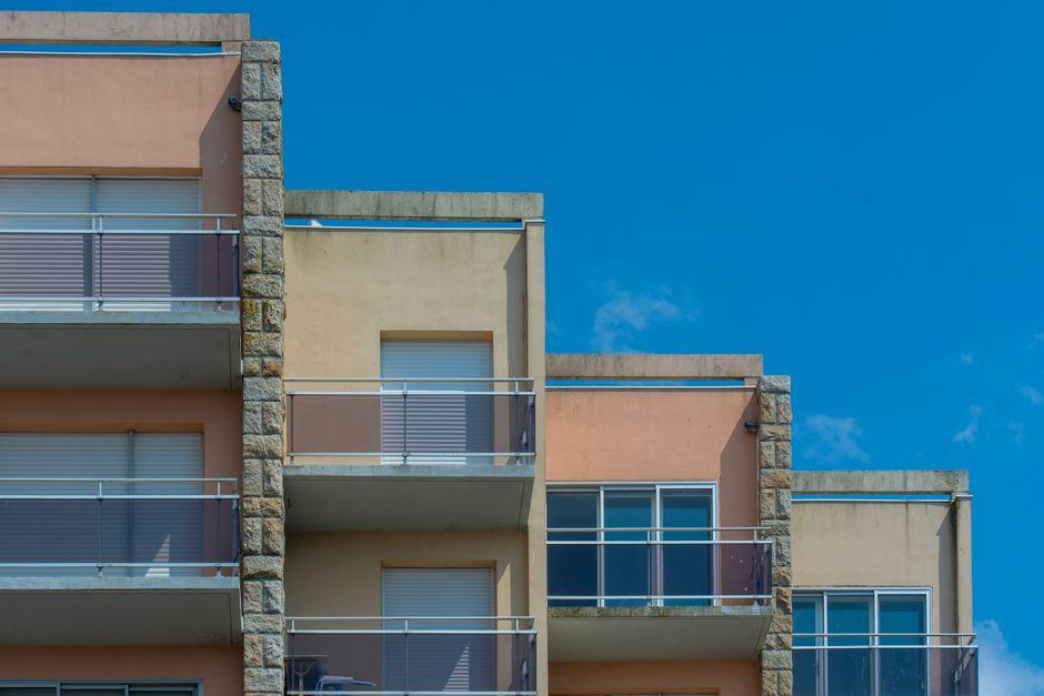 Facade of an Apartment Building with Balconies