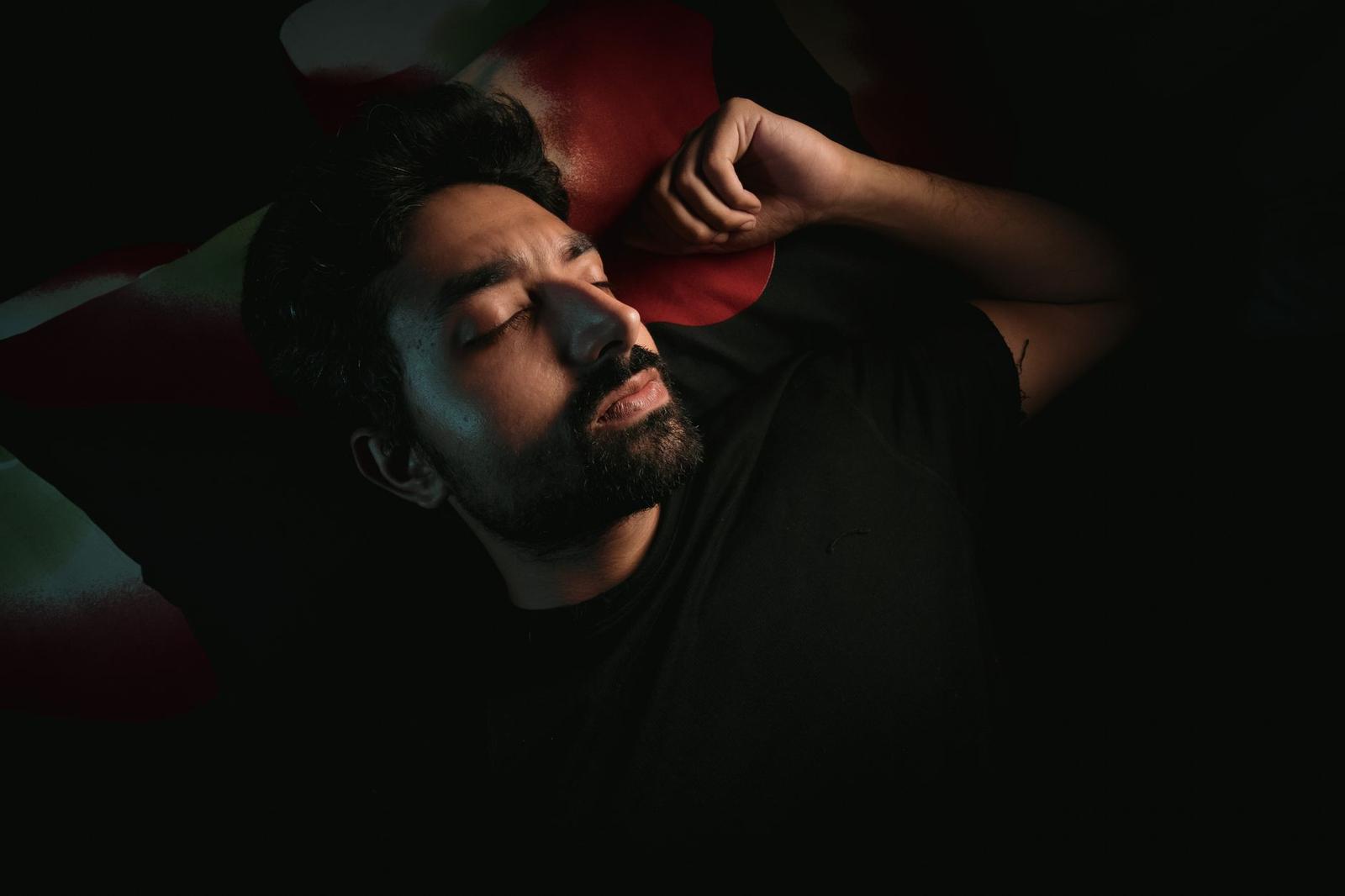 Overhead Shot of Sleeping Man