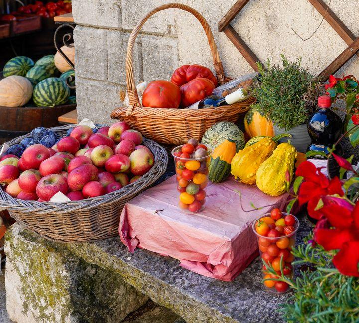 Colorful Farmer S Market Display with Fresh Produce