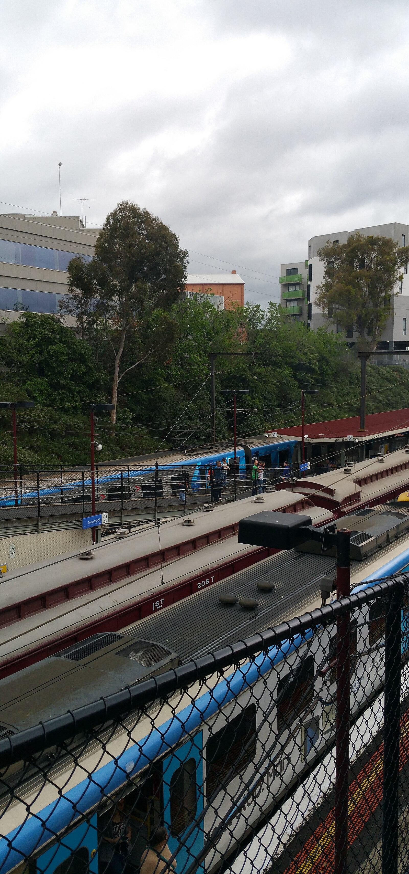 Three trains at Moorabbin